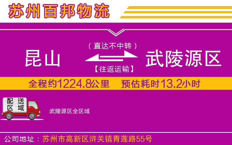 昆山到武陵源区物流公司