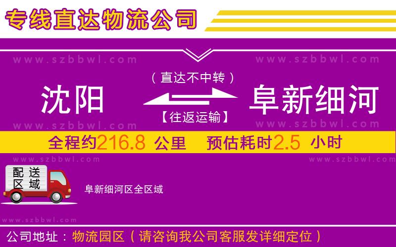 沈阳到阜新细河区物流专线